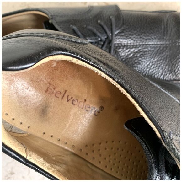 Belvedere Shoes Mens Size 10 Black Pebble Leather Oxford Split Toe Bay Bridge - Picture 8 of 9